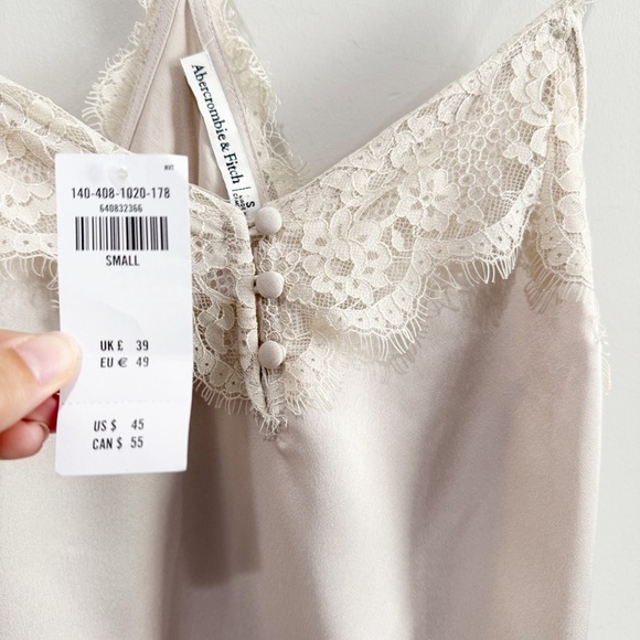 A&F Satin Lace Cami Bodysuit NEW Size Small - Picture 14 of 15